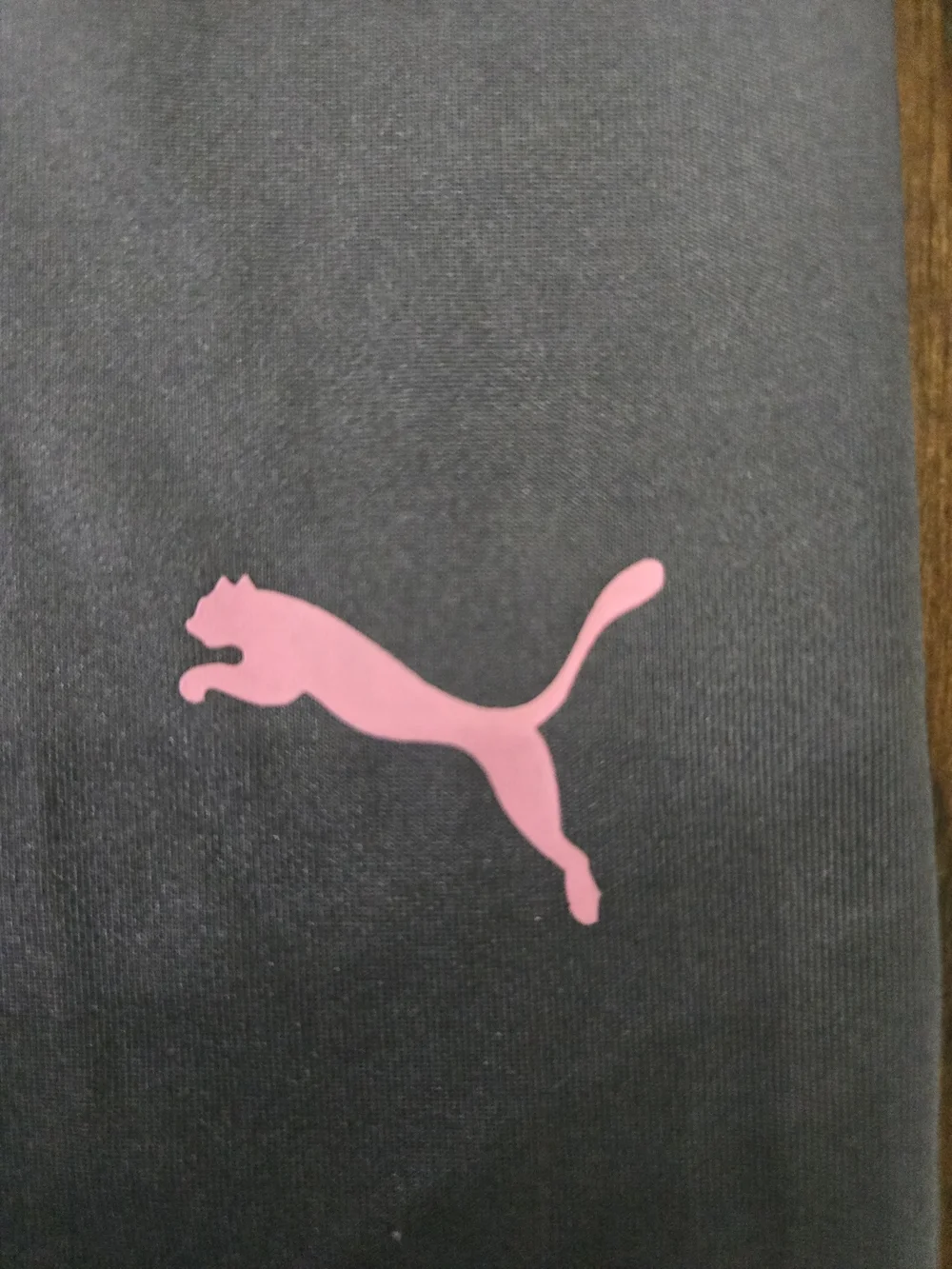 PUMA Light Gray Top & Navy Leggings with Pink Logo - Picture 5 of 7